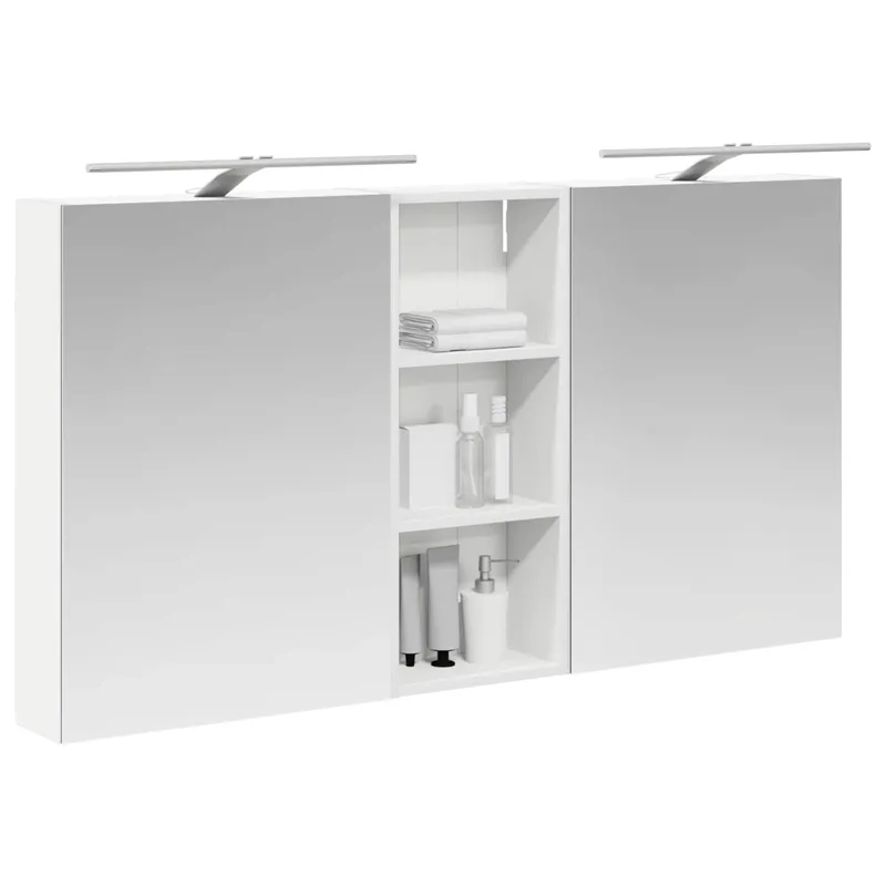 Vonios spintos komplektas su lentyna 3 pcs 130 x 14,5 x 70 cm