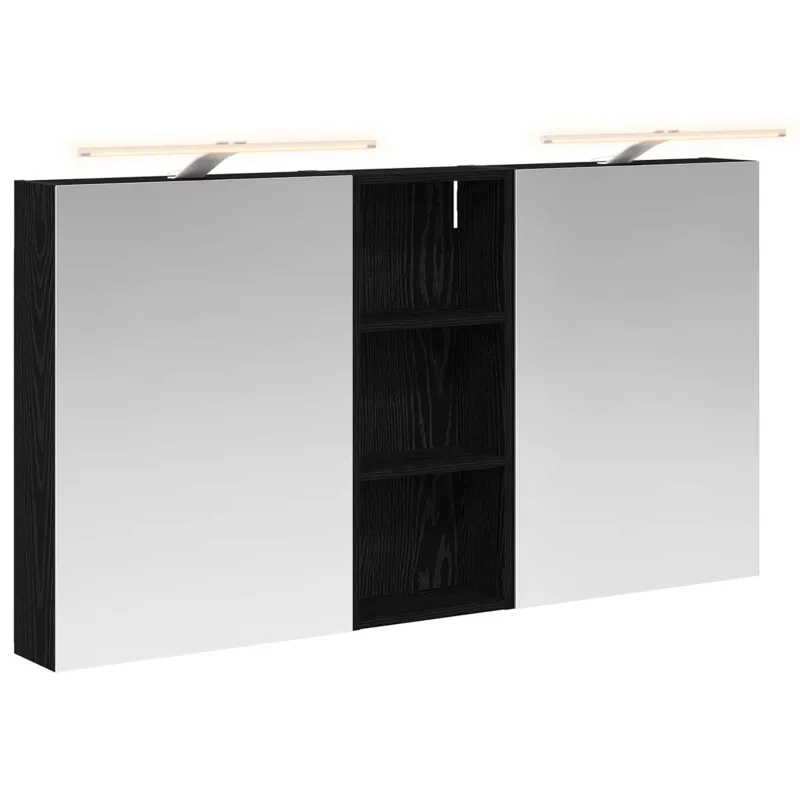 Vonios spintos komplektas su lentyna 3 pcs 130 x 14,5 x 70 cm