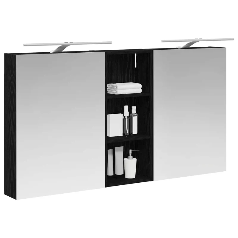 Vonios spintos komplektas su lentyna 3 pcs 130 x 14,5 x 70 cm