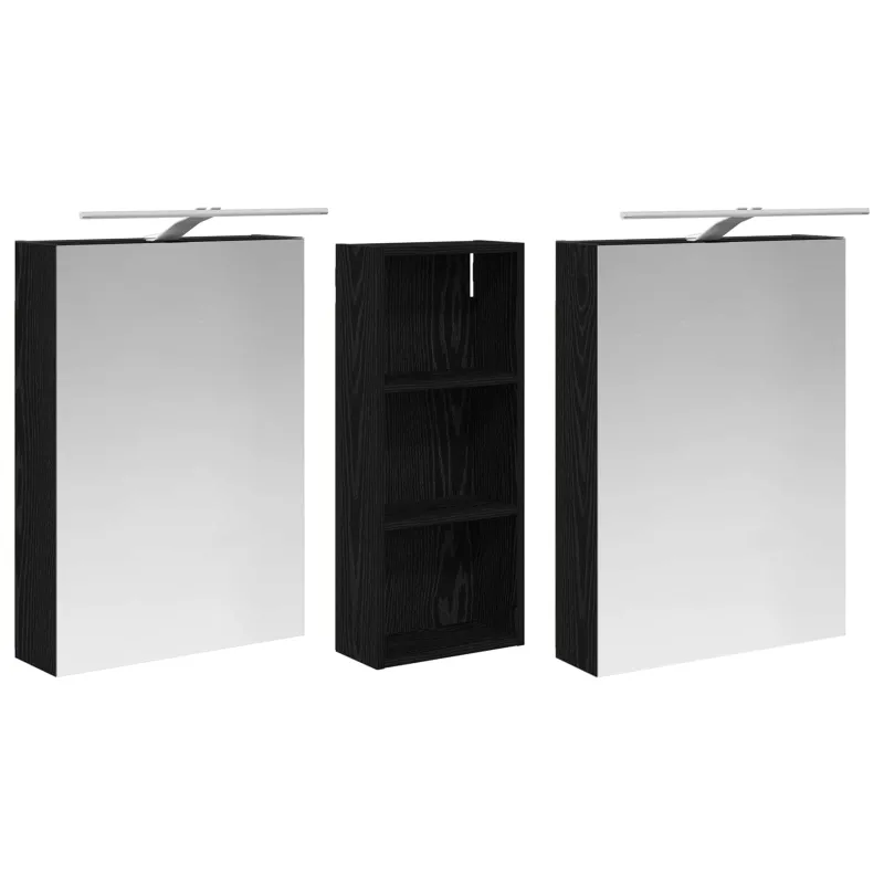 Vonios spintos komplektas su lentyna 3 pcs 130 x 14,5 x 70 cm