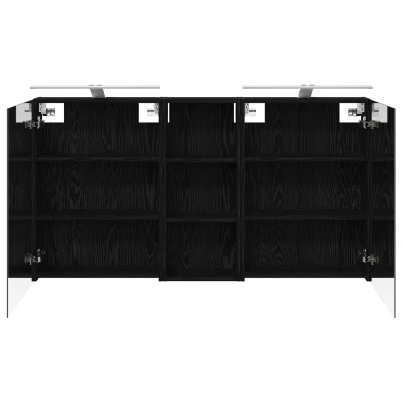 Vonios spintos komplektas su lentyna 3 pcs 130 x 14,5 x 70 cm