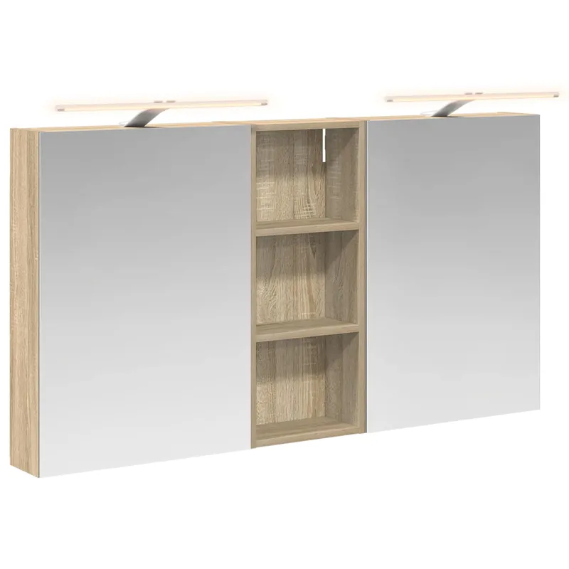 Vonios spintos komplektas su lentyna 3 pcs 130 x 14,5 x 70 cm