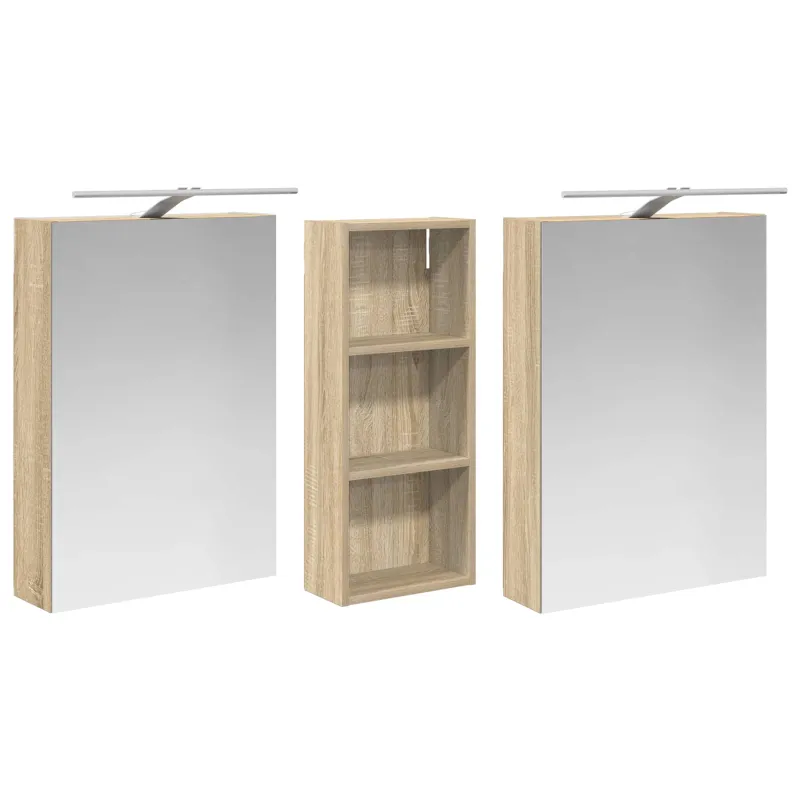 Vonios spintos komplektas su lentyna 3 pcs 130 x 14,5 x 70 cm