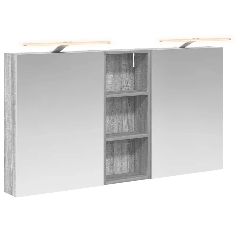 Vonios spintos komplektas su lentyna 3 pcs 130 x 14,5 x 70 cm