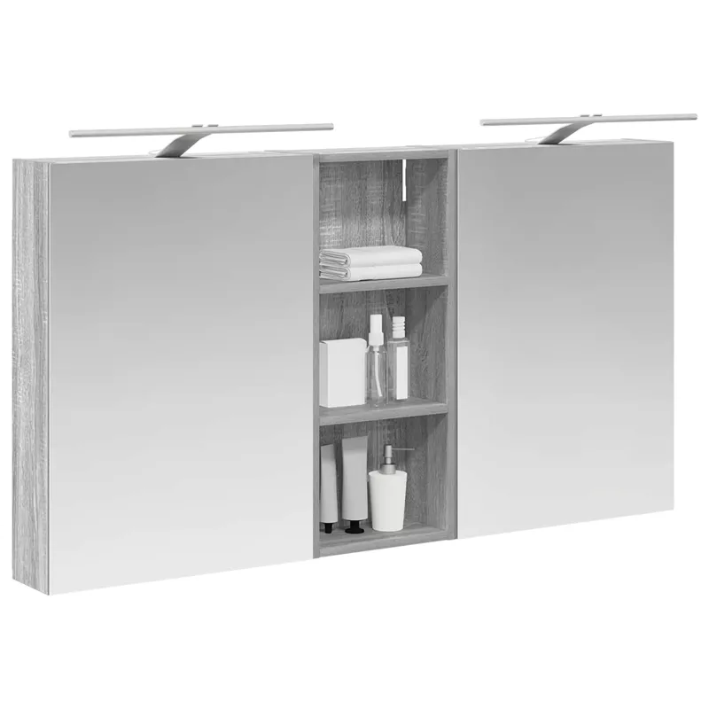Vonios spintos komplektas su lentyna 3 pcs 130 x 14,5 x 70 cm