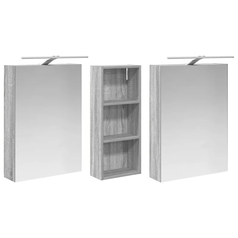 Vonios spintos komplektas su lentyna 3 pcs 130 x 14,5 x 70 cm