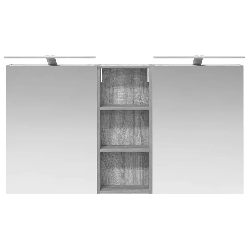Vonios spintos komplektas su lentyna 3 pcs 130 x 14,5 x 70 cm