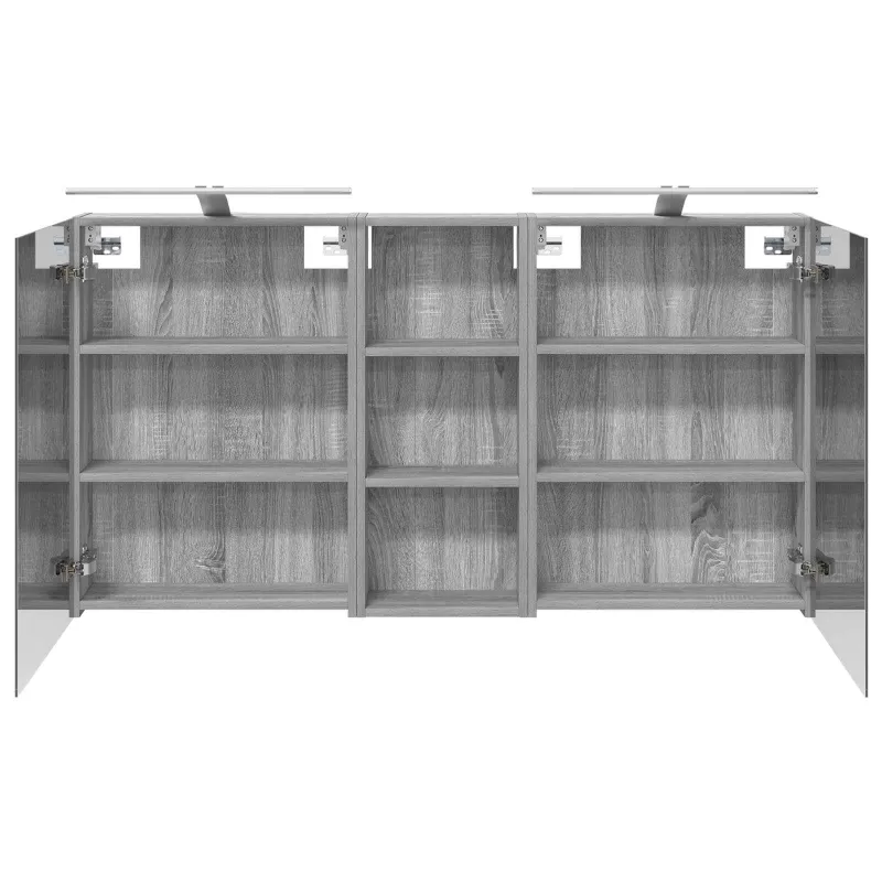 Vonios spintos komplektas su lentyna 3 pcs 130 x 14,5 x 70 cm