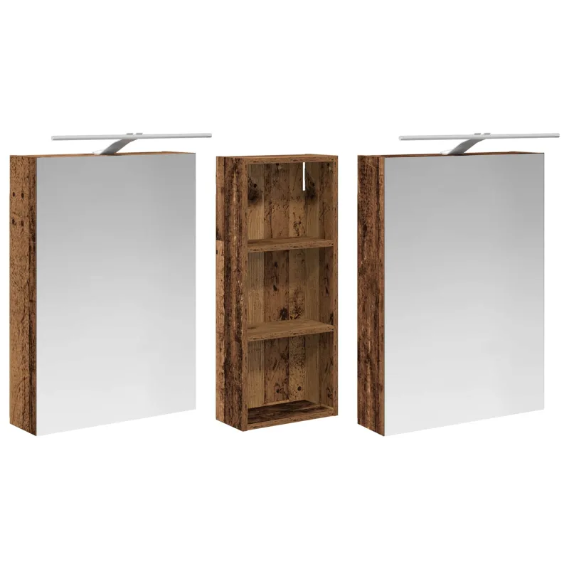 Vonios spintos komplektas su lentyna 3 pcs 130 x 14,5 x 70 cm