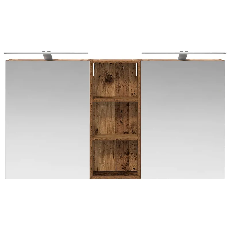 Vonios spintos komplektas su lentyna 3 pcs 130 x 14,5 x 70 cm