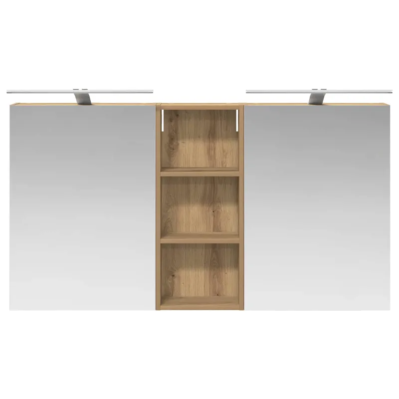 Vonios spintos komplektas su lentyna 3 pcs 130 x 14,5 x 70 cm