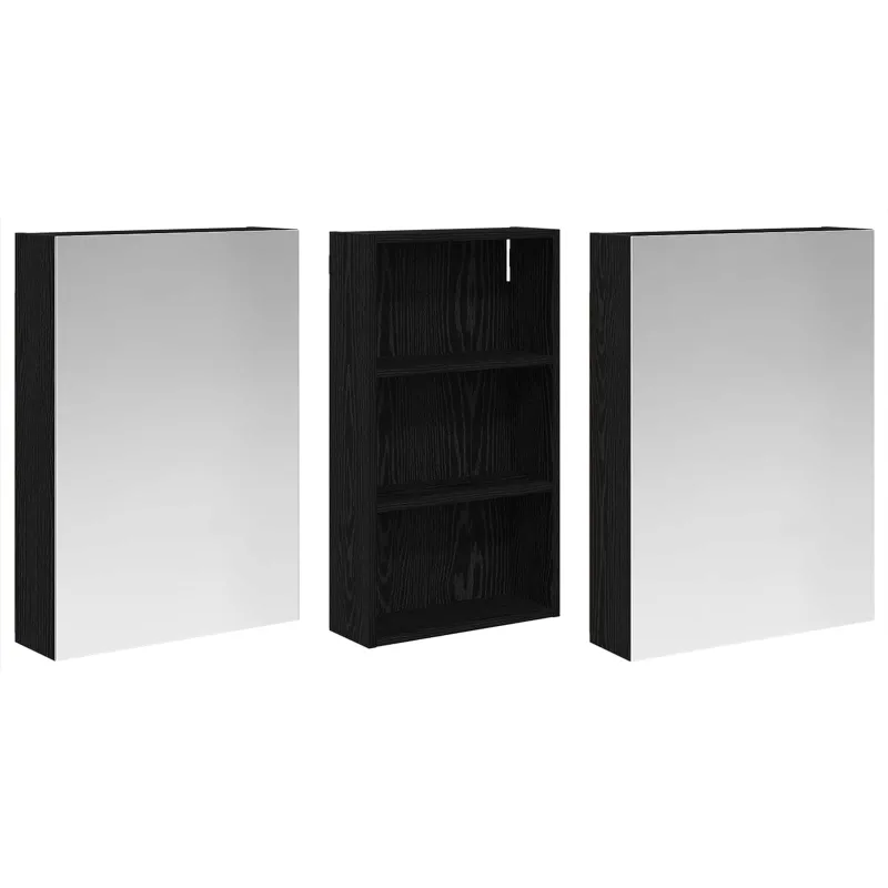 Vonios spintos komplektas su lentyna 3 pcs 140 x 14,5 x 70 cm
