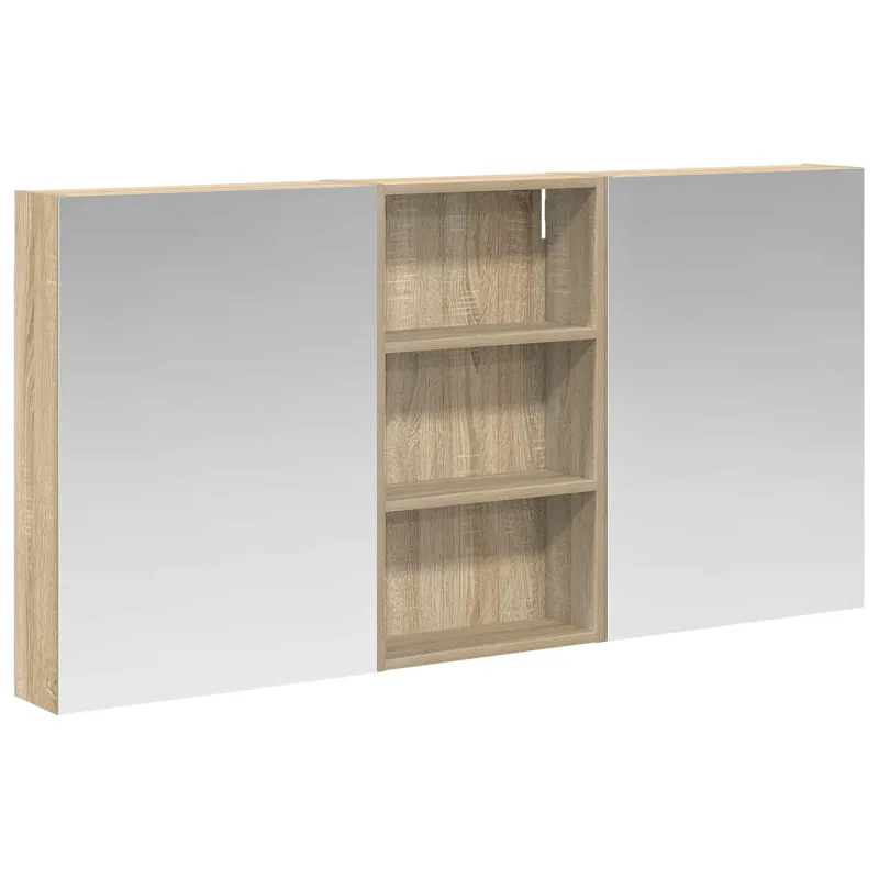 Vonios spintos komplektas su lentyna 3 pcs 140 x 14,5 x 70 cm
