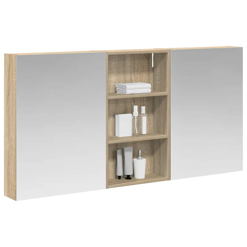 Vonios spintos komplektas su lentyna 3 pcs 140 x 14,5 x 70 cm