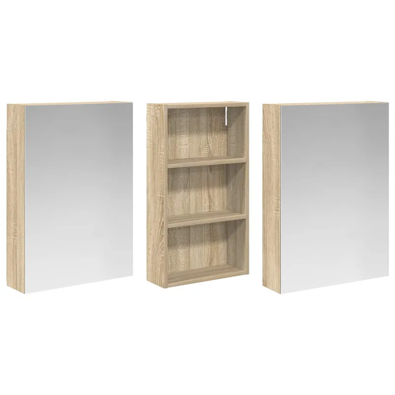 Vonios spintos komplektas su lentyna 3 pcs 140 x 14,5 x 70 cm