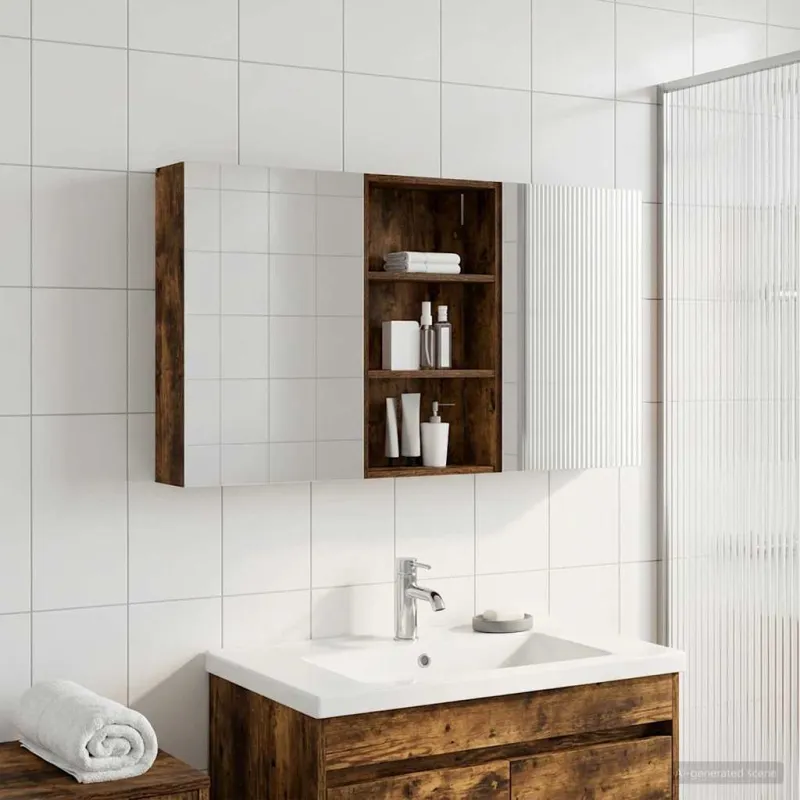 Vonios spintos komplektas su lentyna 3 pcs 140 x 14,5 x 70 cm
