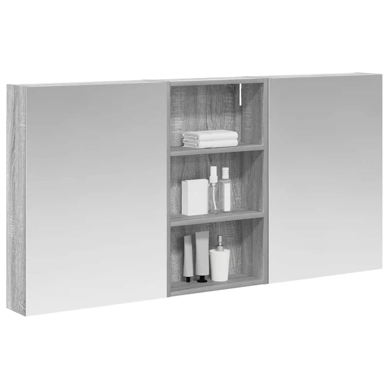 Vonios spintos komplektas su lentyna 3 pcs 140 x 14,5 x 70 cm
