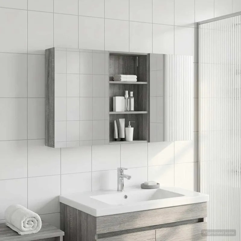 Vonios spintos komplektas su lentyna 3 pcs 140 x 14,5 x 70 cm