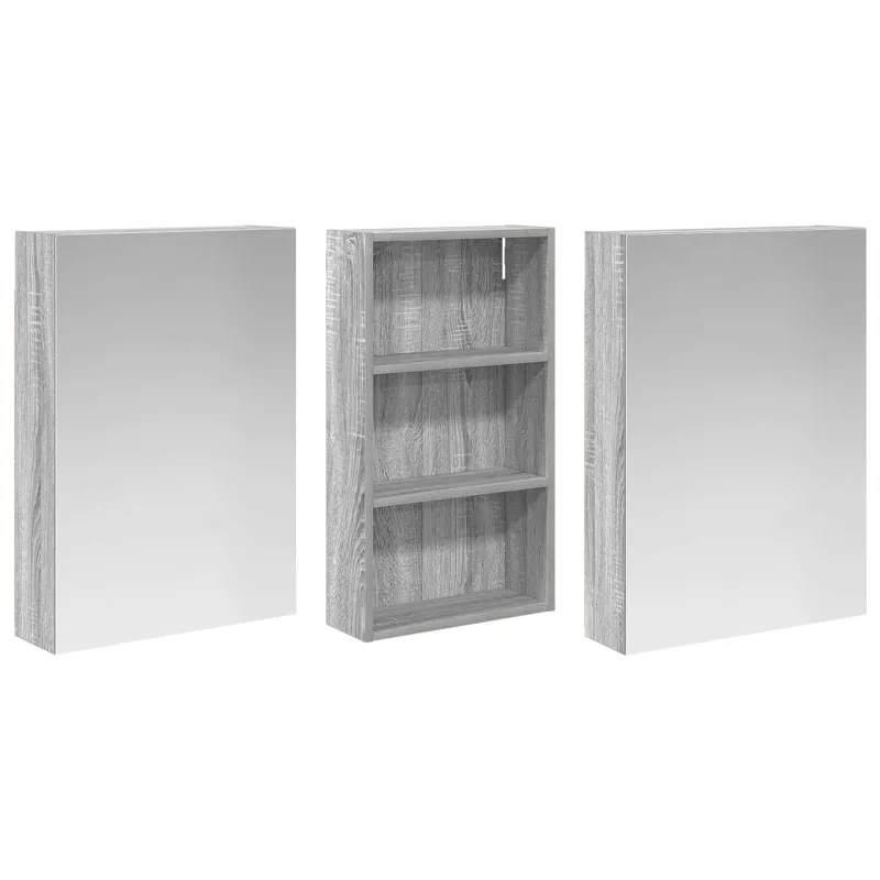 Vonios spintos komplektas su lentyna 3 pcs 140 x 14,5 x 70 cm