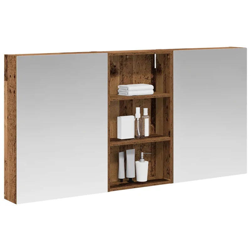 Vonios spintos komplektas su lentyna 3 pcs 140 x 14,5 x 70 cm
