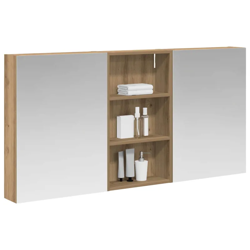 Vonios spintos komplektas su lentyna 3 pcs 140 x 14,5 x 70 cm