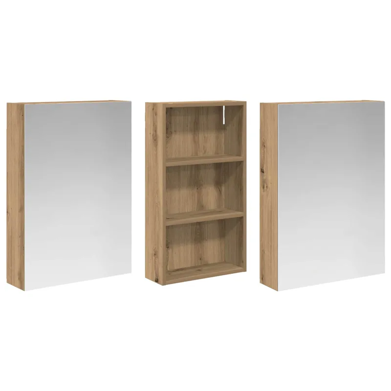 Vonios spintos komplektas su lentyna 3 pcs 140 x 14,5 x 70 cm