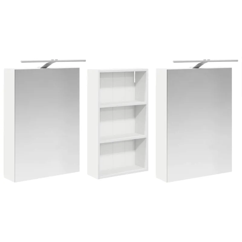 Vonios spintos komplektas su lentyna 3 pcs 140 x 14,5 x 70 cm