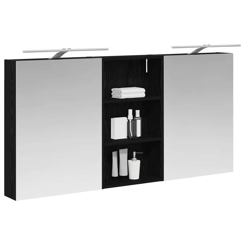 Vonios spintos komplektas su lentyna 3 pcs 140 x 14,5 x 70 cm