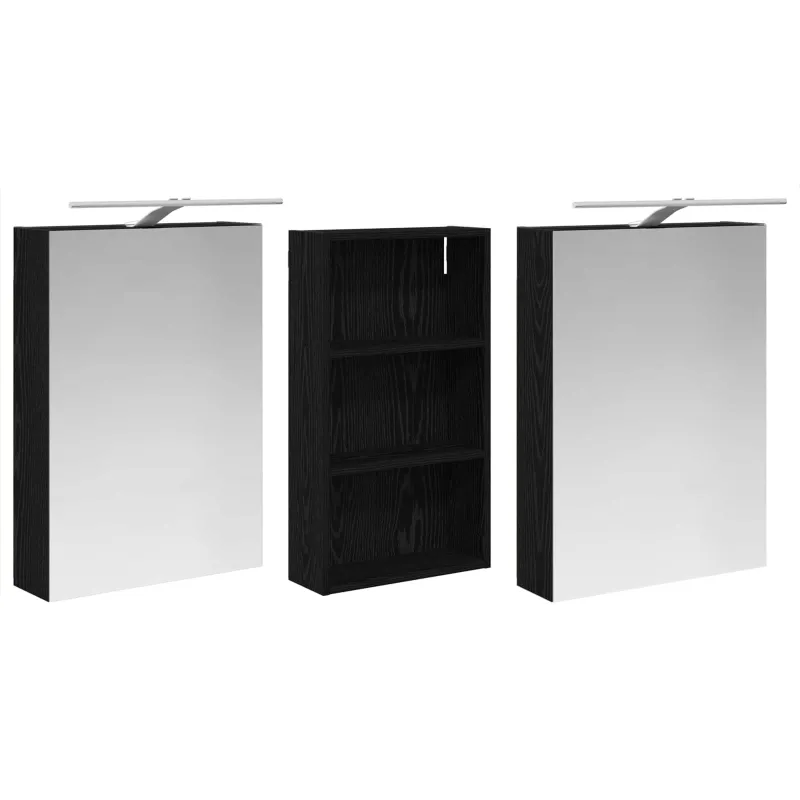Vonios spintos komplektas su lentyna 3 pcs 140 x 14,5 x 70 cm