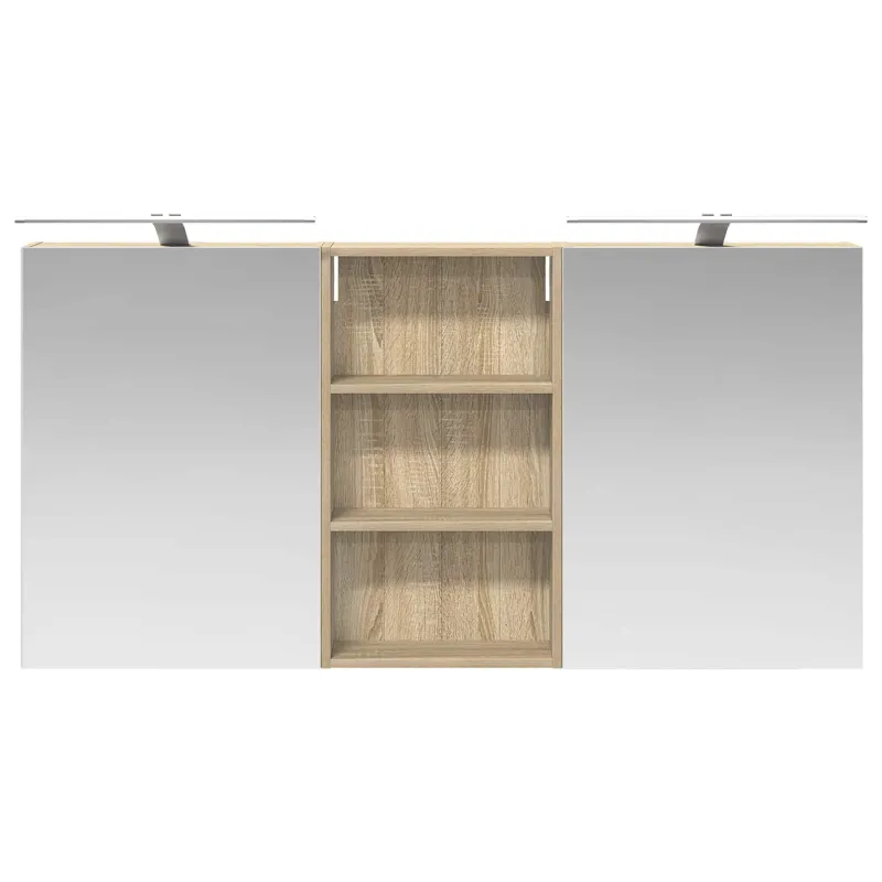 Vonios spintos komplektas su lentyna 3 pcs 140 x 14,5 x 70 cm