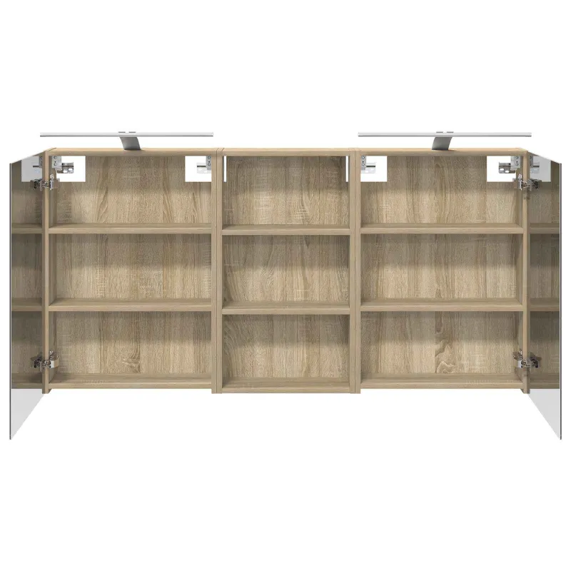 Vonios spintos komplektas su lentyna 3 pcs 140 x 14,5 x 70 cm