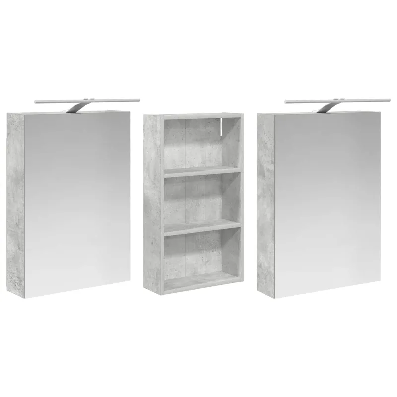 Vonios spintos komplektas su lentyna 3 pcs 140 x 14,5 x 70 cm