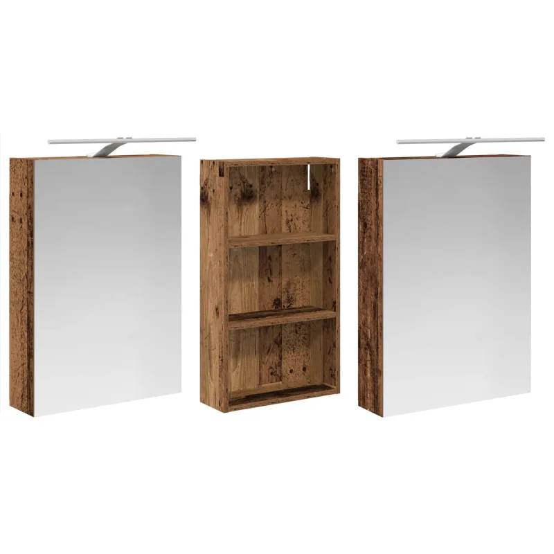Vonios spintos komplektas su lentyna 3 pcs 140 x 14,5 x 70 cm