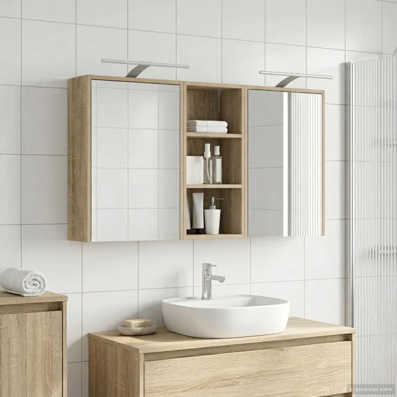 Vonios spintos komplektas 3 pcs 116 x 16 x 62,5 cm