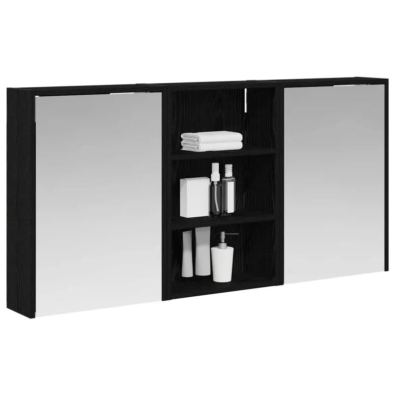 Vonios spintos komplektas su lentyna 3 pcs 126 x 16 x 62.5 cm