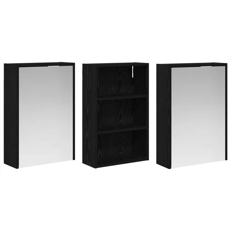 Vonios spintos komplektas su lentyna 3 pcs 126 x 16 x 62.5 cm