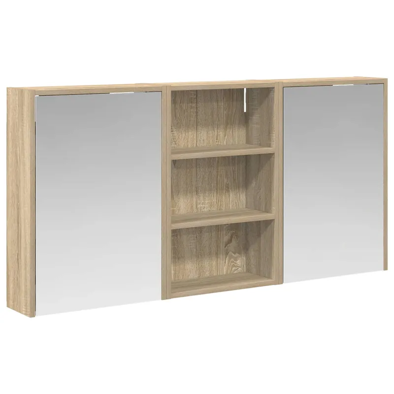 Vonios spintos komplektas su lentyna 3 pcs 126 x 16 x 62.5 cm