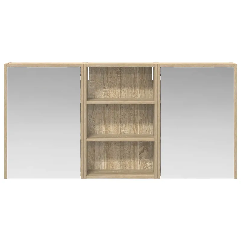 Vonios spintos komplektas su lentyna 3 pcs 126 x 16 x 62.5 cm