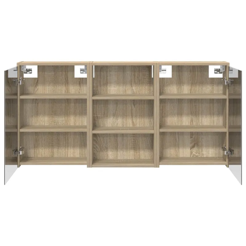 Vonios spintos komplektas su lentyna 3 pcs 126 x 16 x 62.5 cm