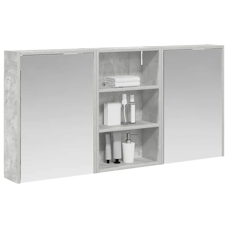 Vonios spintos komplektas su lentyna 3 pcs 126 x 16 x 62.5 cm