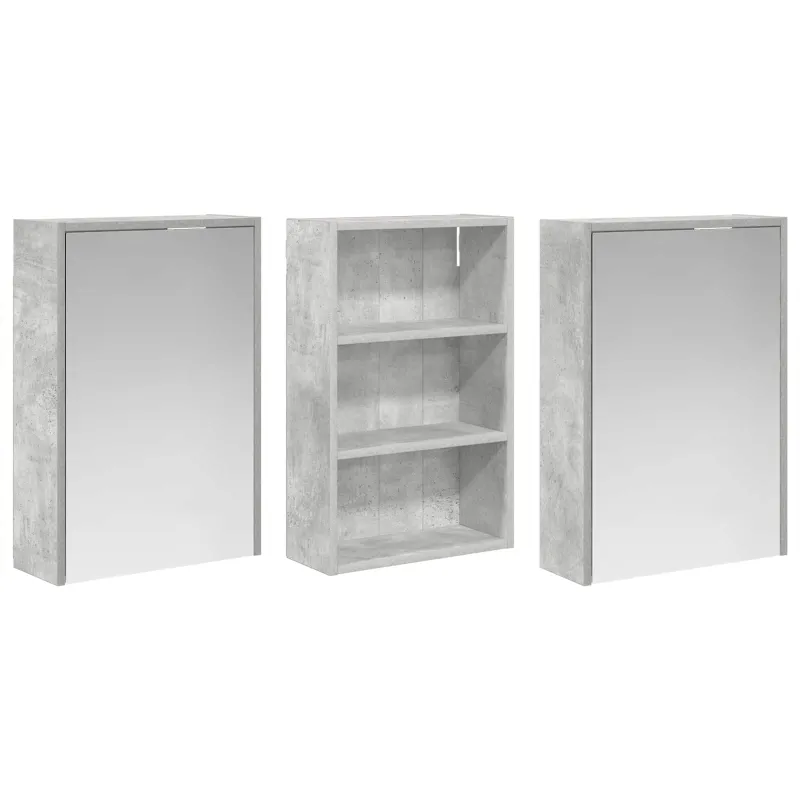 Vonios spintos komplektas su lentyna 3 pcs 126 x 16 x 62.5 cm