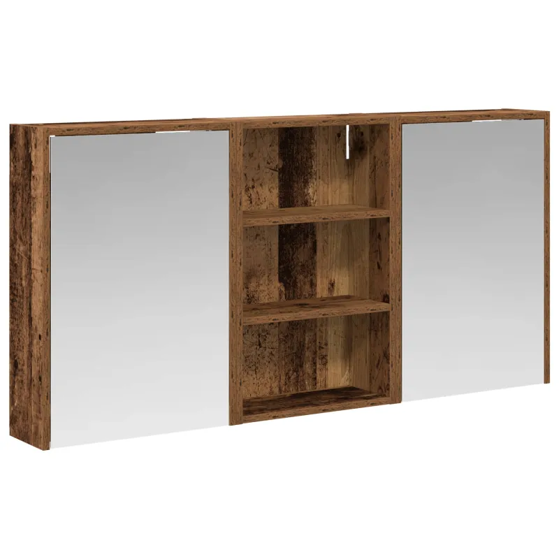 Vonios spintos komplektas su lentyna 3 pcs 126 x 16 x 62.5 cm