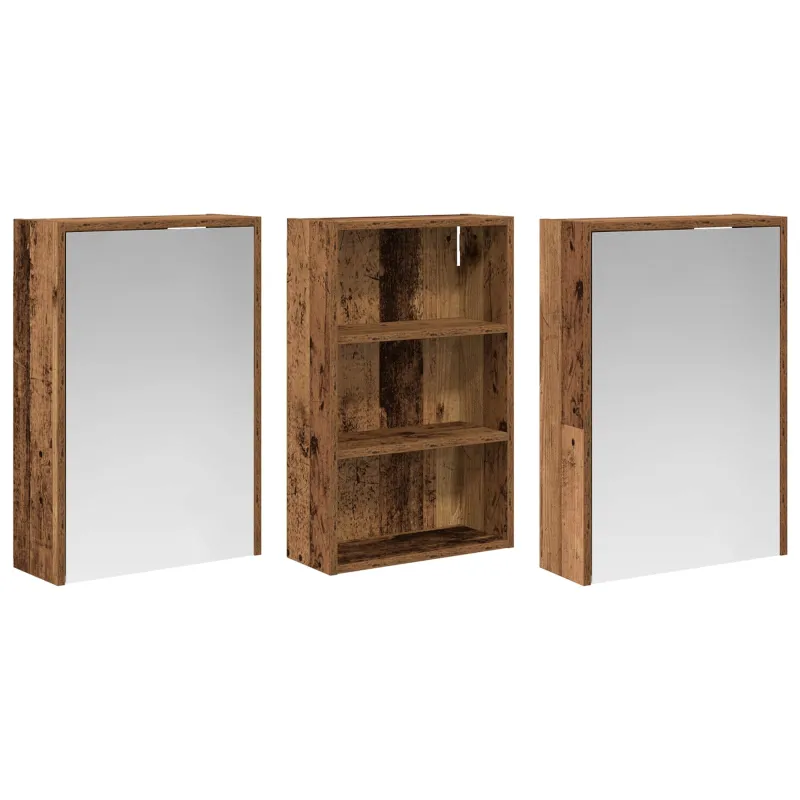 Vonios spintos komplektas su lentyna 3 pcs 126 x 16 x 62.5 cm