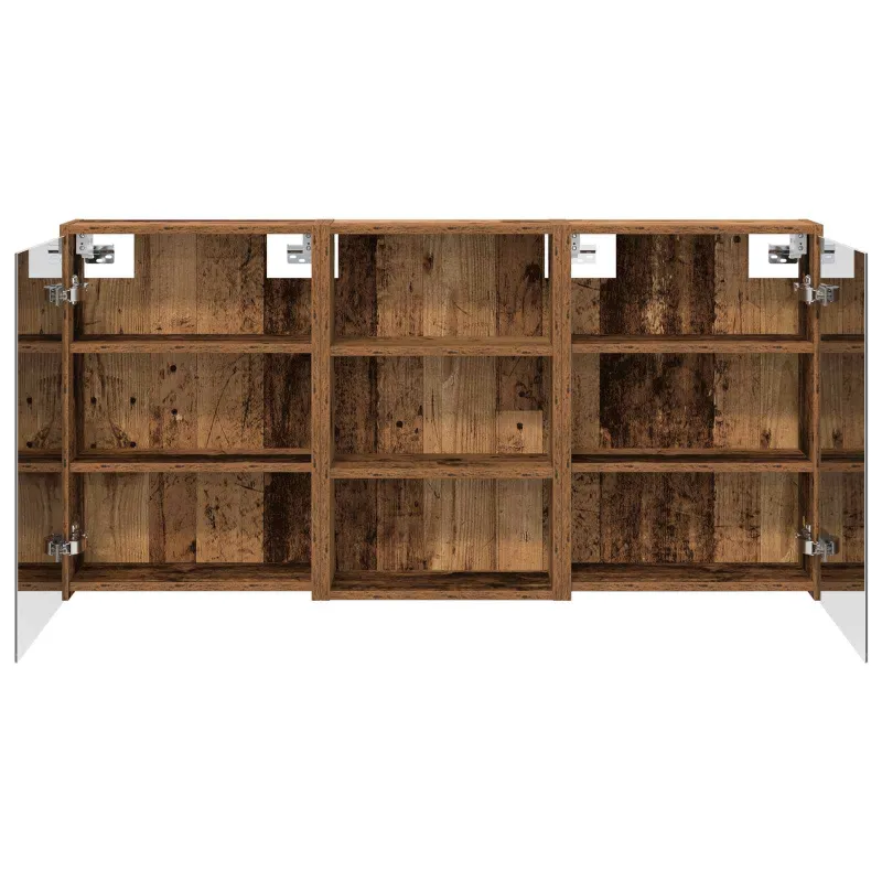 Vonios spintos komplektas su lentyna 3 pcs 126 x 16 x 62.5 cm