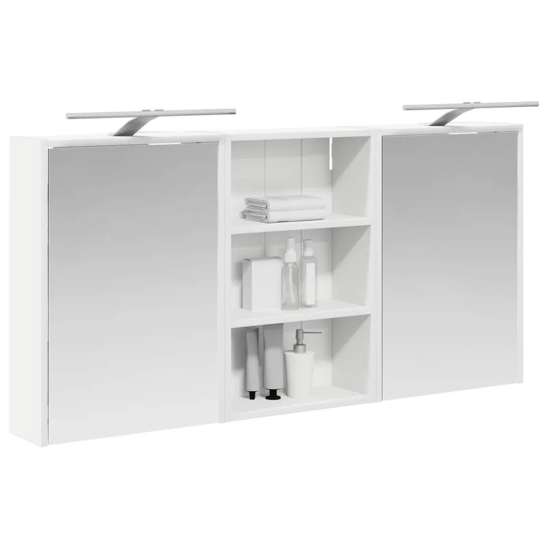 Vonios spintos komplektas su lentyna 3 pcs 126 x 16 x 62.5 cm