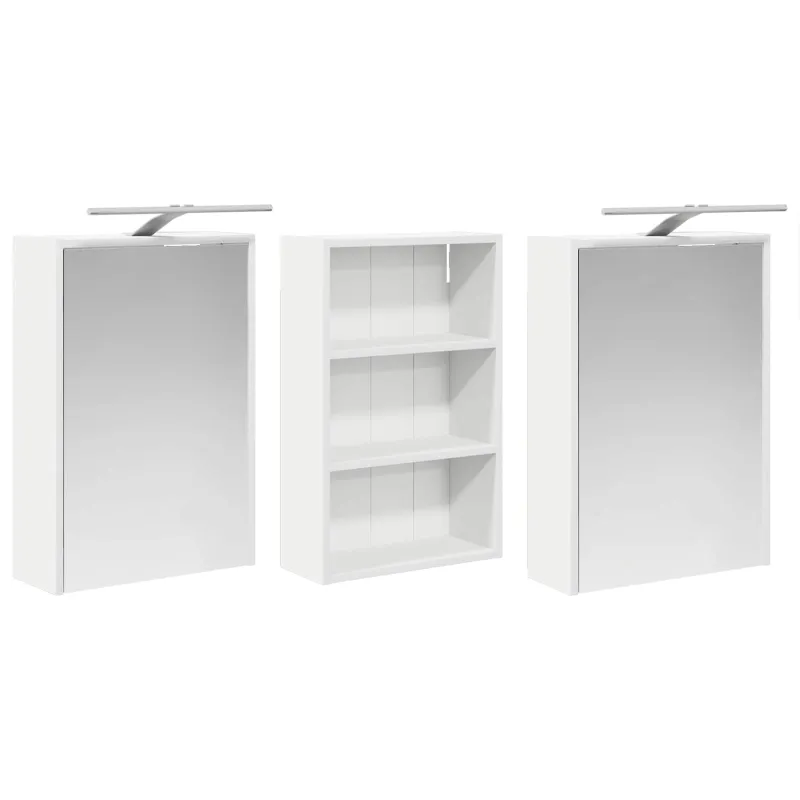 Vonios spintos komplektas su lentyna 3 pcs 126 x 16 x 62.5 cm
