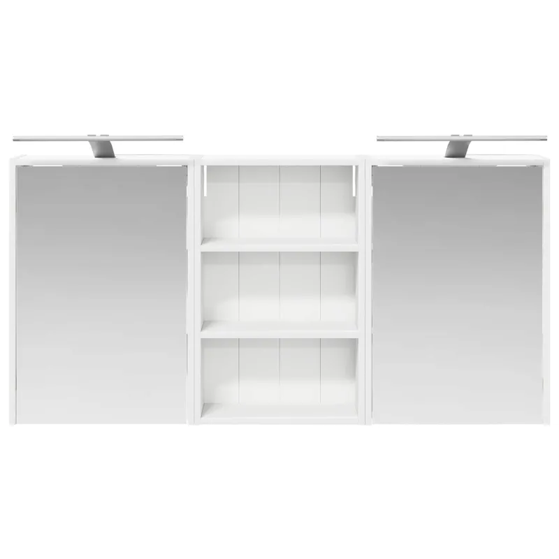Vonios spintos komplektas su lentyna 3 pcs 126 x 16 x 62.5 cm