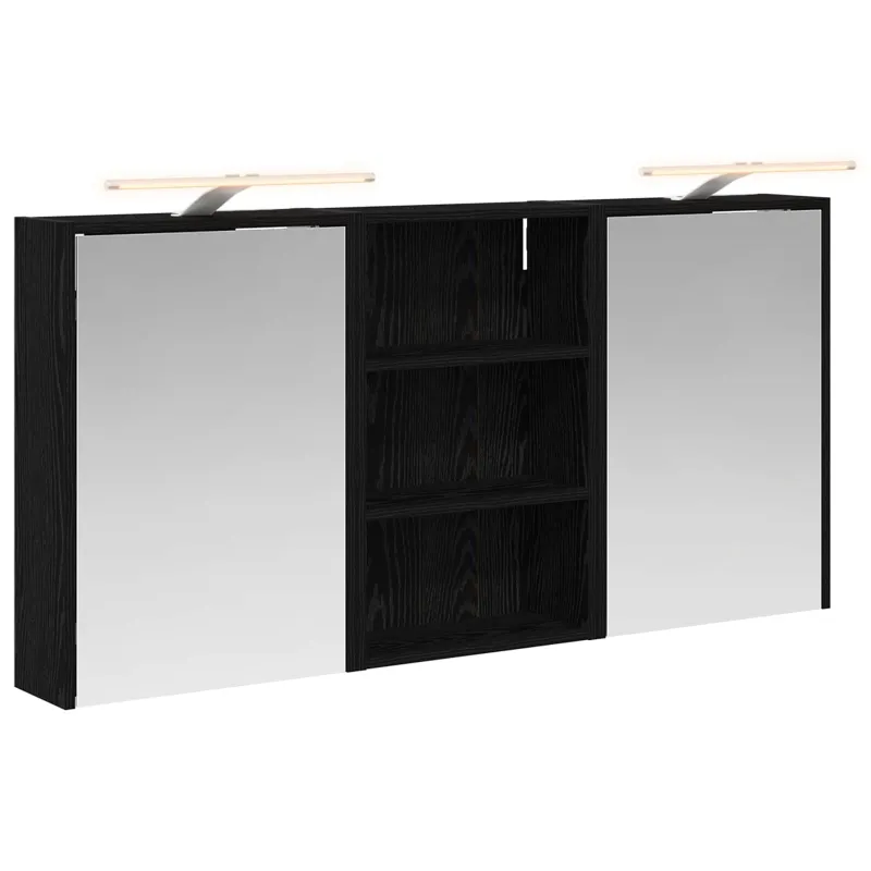 Vonios spintos komplektas su lentyna 3 pcs 126 x 16 x 62.5 cm