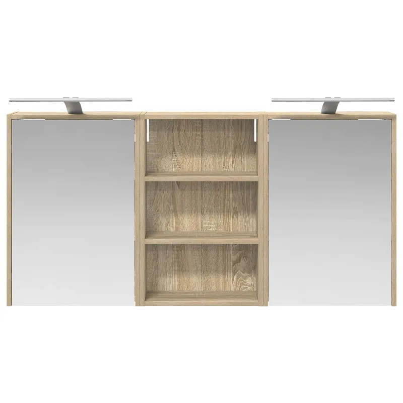Vonios spintos komplektas su lentyna 3 pcs 126 x 16 x 62.5 cm