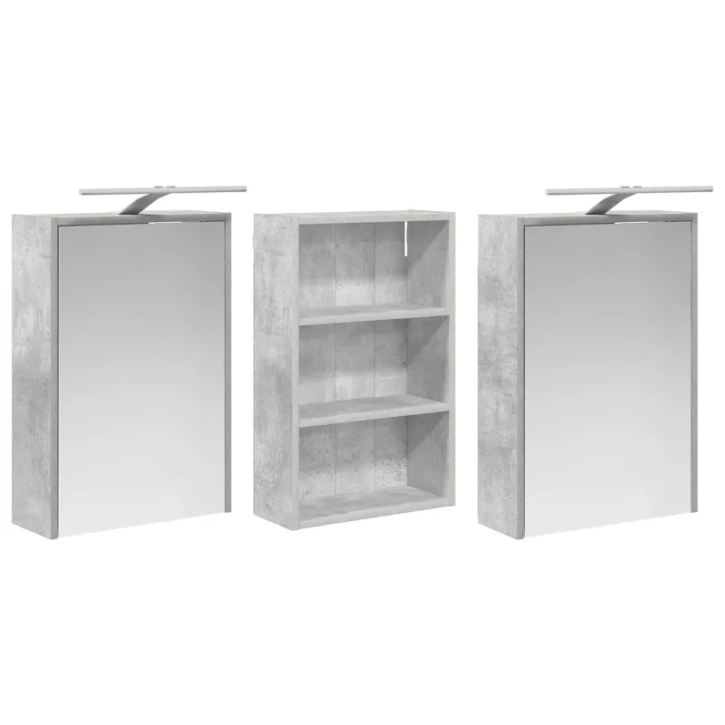 Vonios spintos komplektas su lentyna 3 pcs 126 x 16 x 62.5 cm